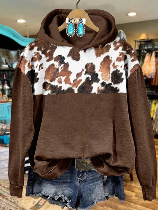 Cow Print Casual Sweatshirt