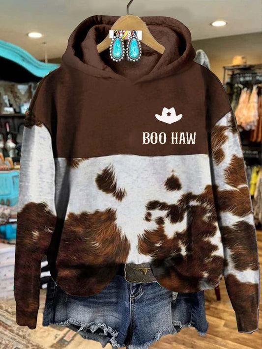 BOO HAW Print Casual Sweatshirt