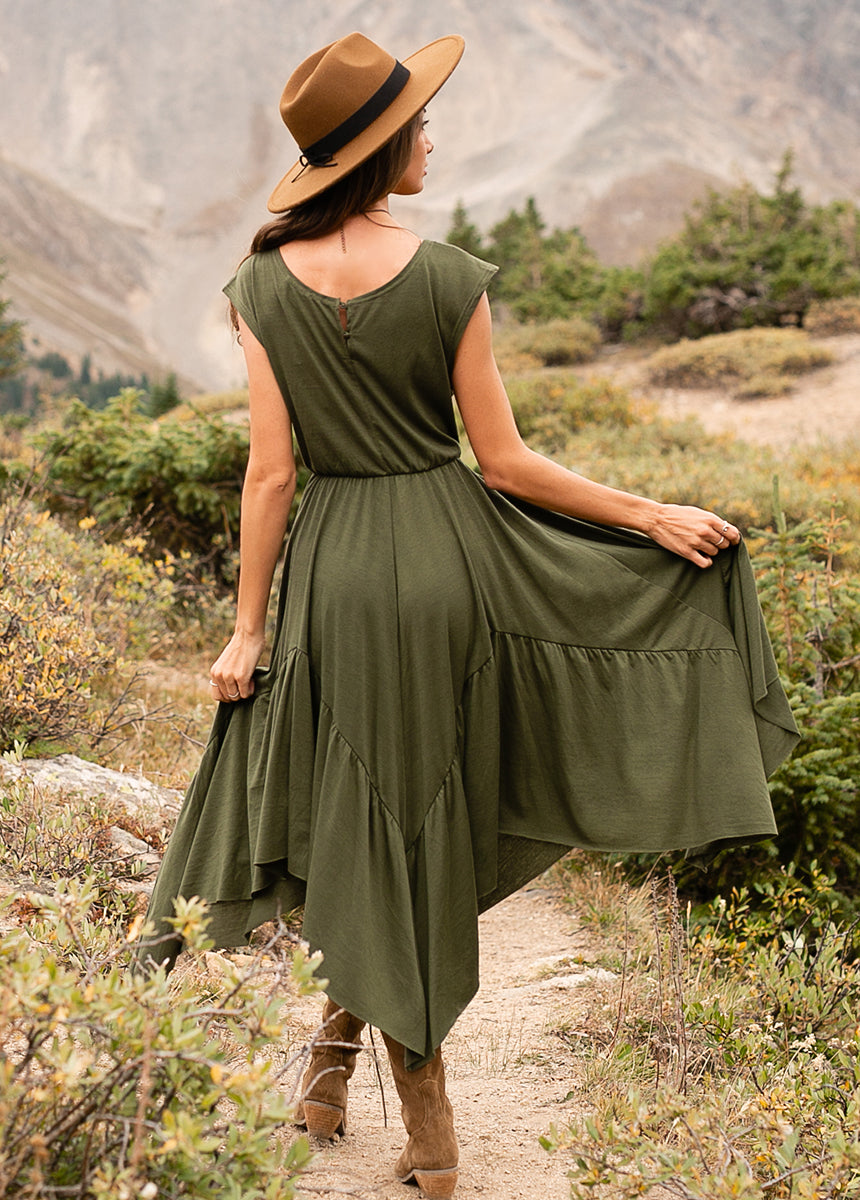 Pilar Dress in Olive