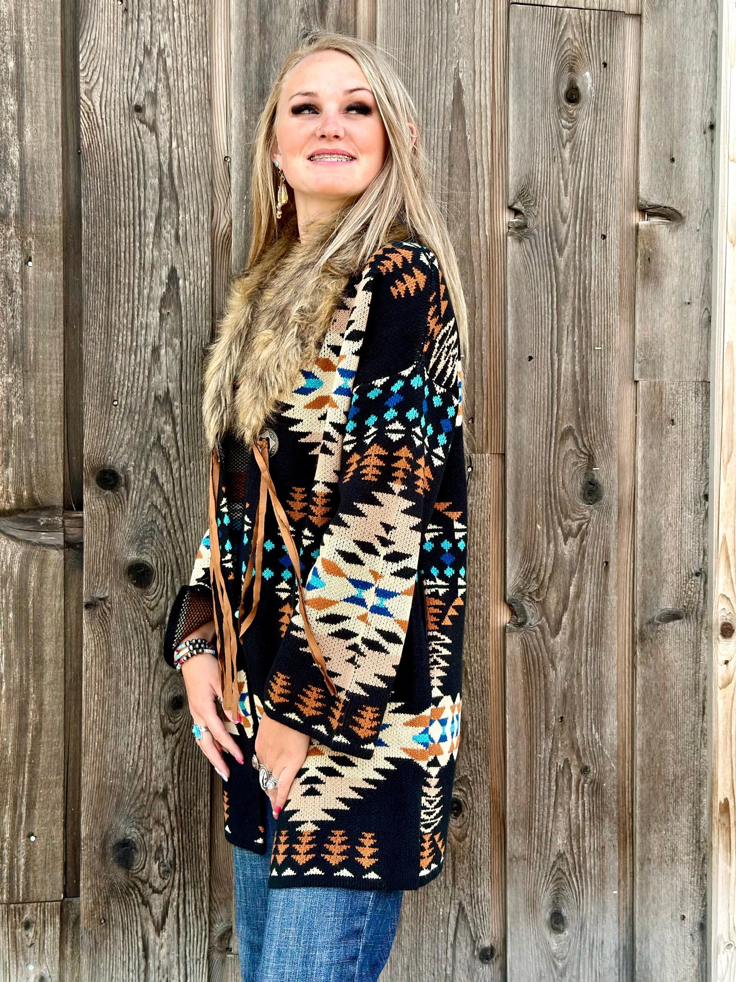 The Montana Beth Aztec Sweater Small & Med Only